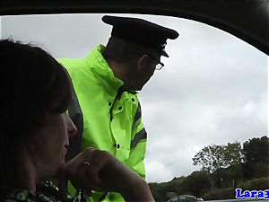 Caught stroking mature pokes patrol cop